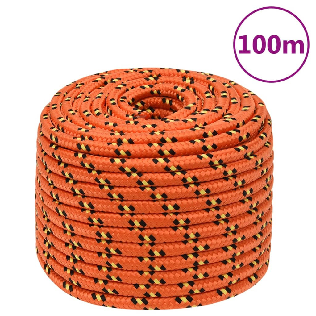 Corda Nautica Arancione 14mm | Bobina 100m Polipropilene per Ormeggi
