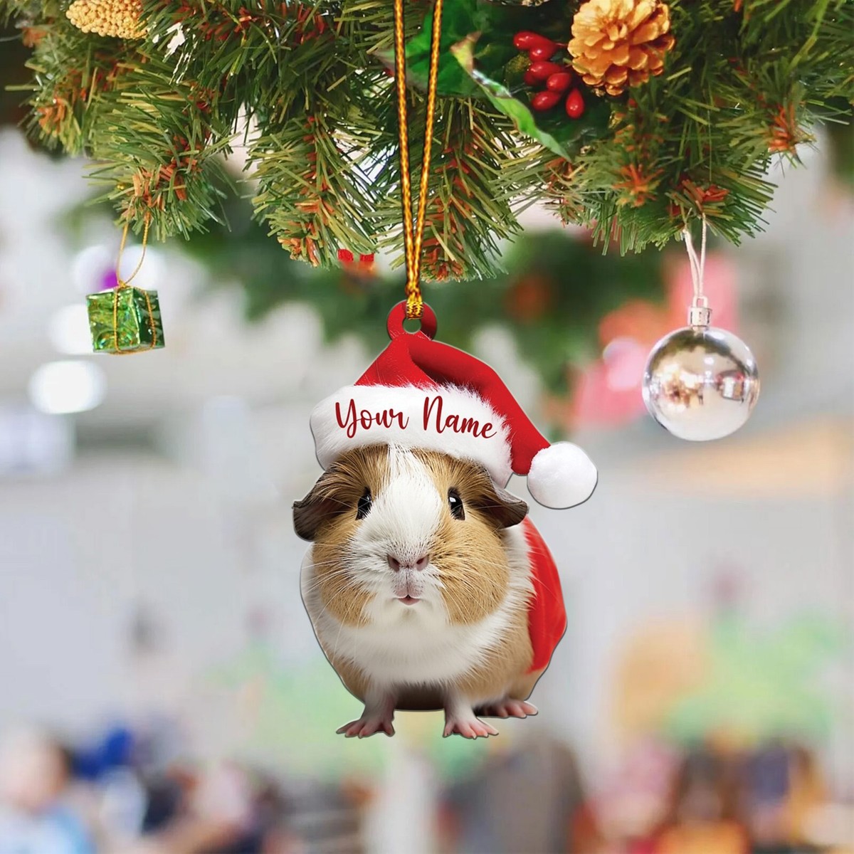 Pig Christmas Ornament Guinea Pig Tree Decoration Guinea Pig