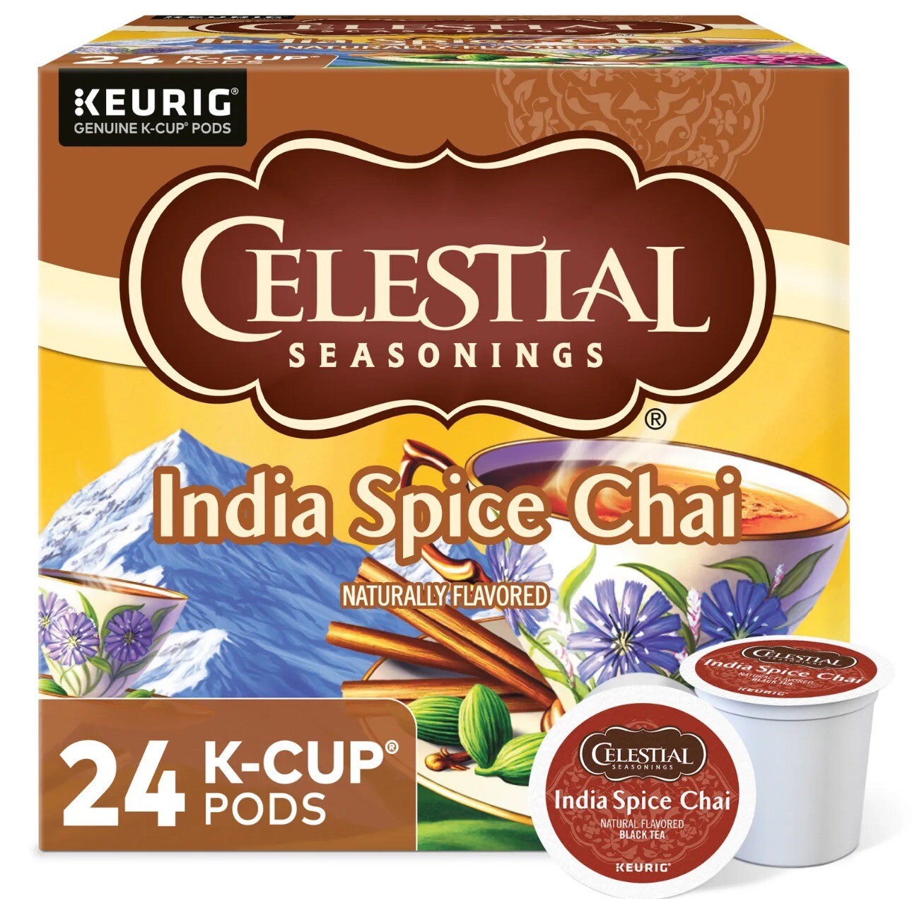 Celestial Seasonings India Spice Chai, Keurig Single Serve K-Cup Pods, 24 Count