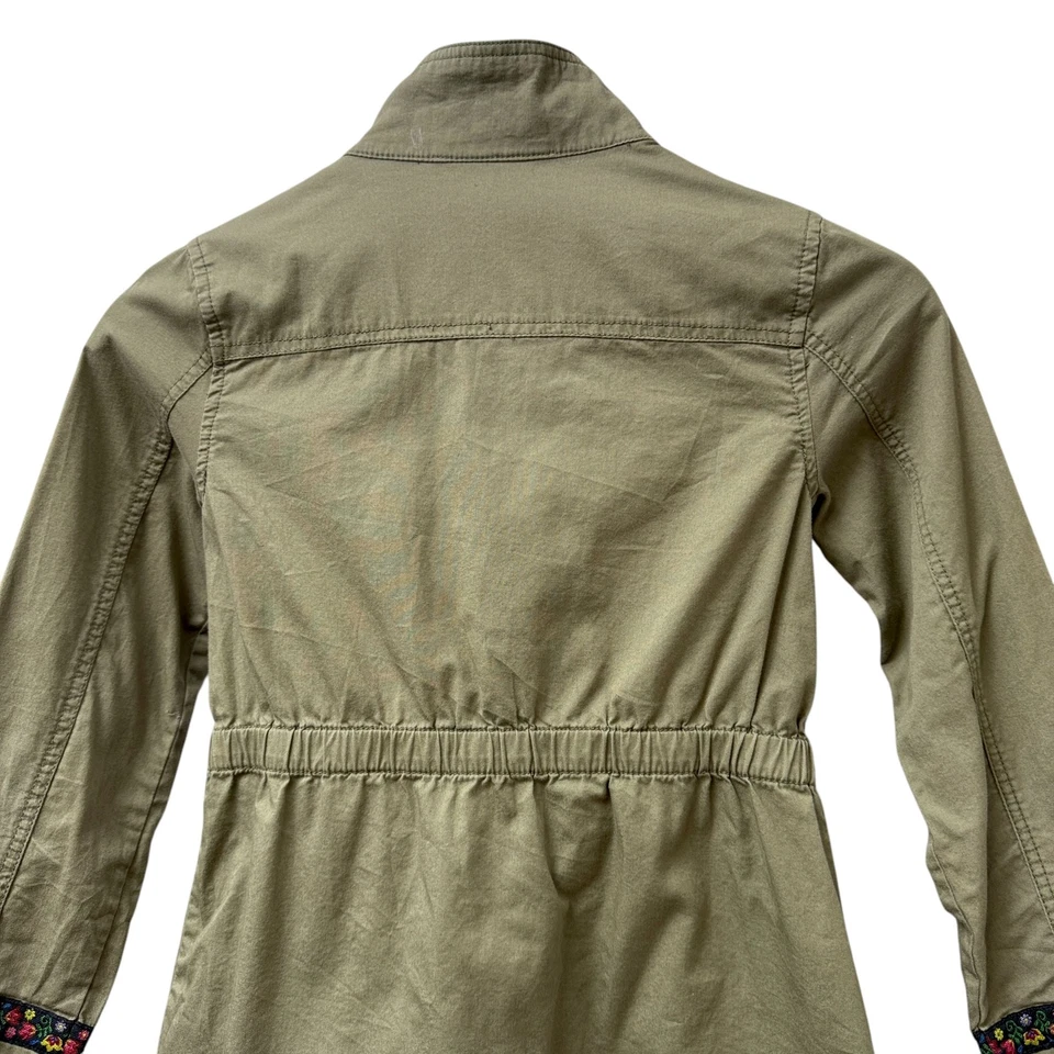 Chaqueta HANNA DIFFERENTSON Niñas Talla 8 Verde Oliva Utilidad Abrigo Ligero Algodón Niños Foto 3 de 4