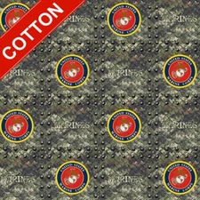 United States Marines Grate Cotton Fabric - 44" Wide - Sold by The Yard