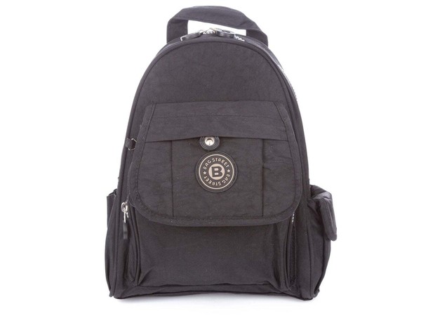 Bag Street Leicht Rucksack Aus Crinkle-Nylon Mittel Damen Herren Reise Schwarz-image