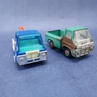 Lot Of  2 Vintage Marx Trucks Pressed Steel & Plastic Japan 4" Tow Truck Pickup