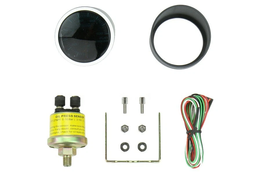 Prosport Electrical Oil Pressure Gauge Amber/White 52mm(2 1/16") Includes Sender - Image 2 of 2