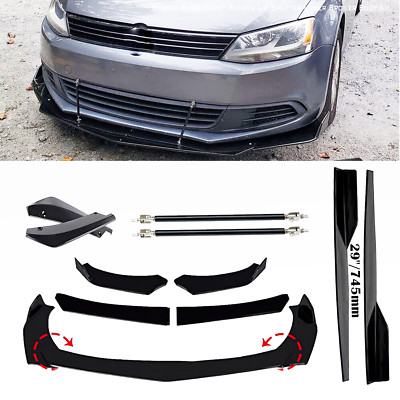 For VW Scirocco R-Line Front Rear Bumper Lip Spoiler Splitter Glossy Black Body