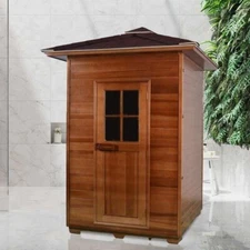 2 Person Canadian Red Cedar Traditional Wet Dry Swedish Steam Outdoor Sauna  SPA