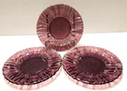 Vintage DELL TULIP PATTERN DESSERT PLATES Amethyst Purple Depression Glass, 3