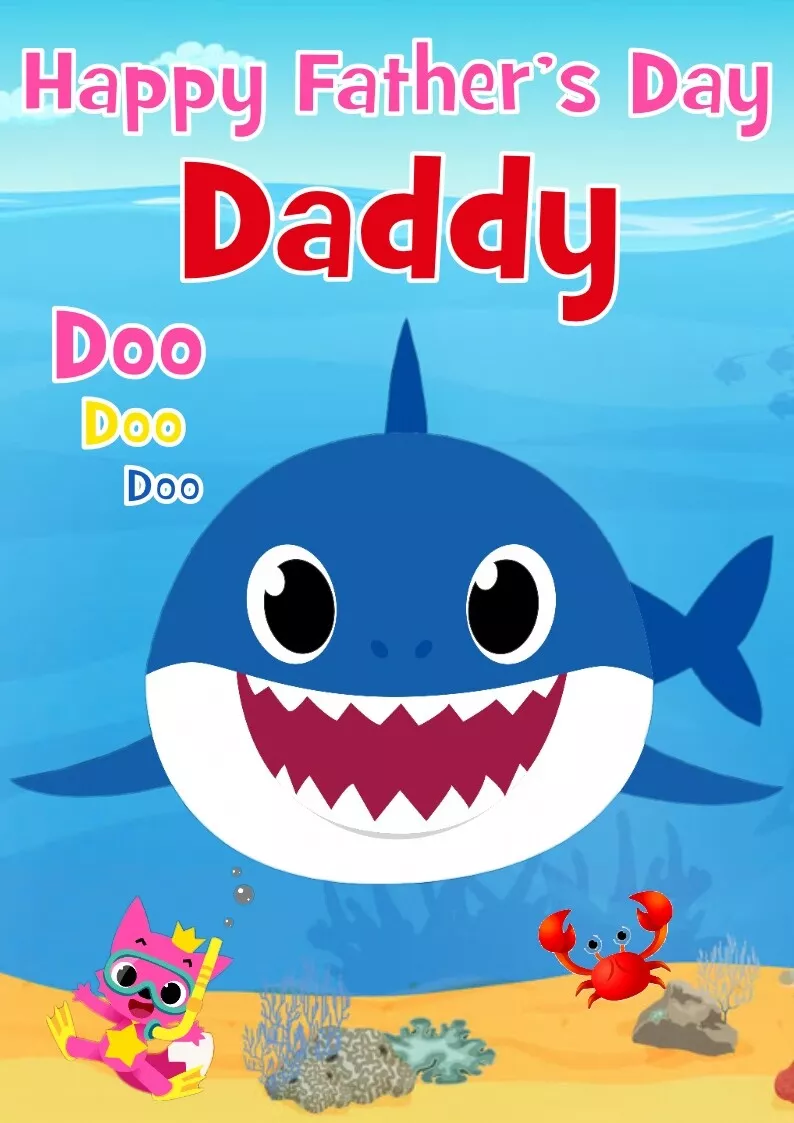 Personalised Birthday Card Daddy Shark Daddy Birthday Card 