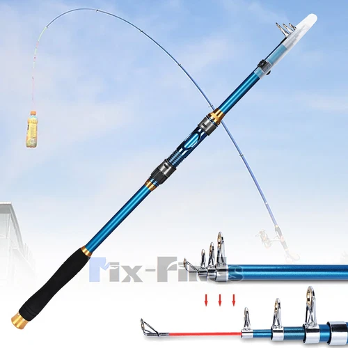 7FT Carbon Fiber Telescopic Fishing Rod Sea Saltwater Portable Spinning Pole Kit