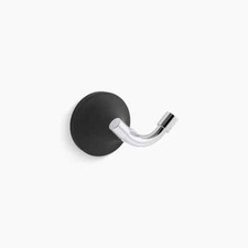 KOHLER K-27427-CBL Tone Robe Hook Polished Chrome w/Matte Black Accents