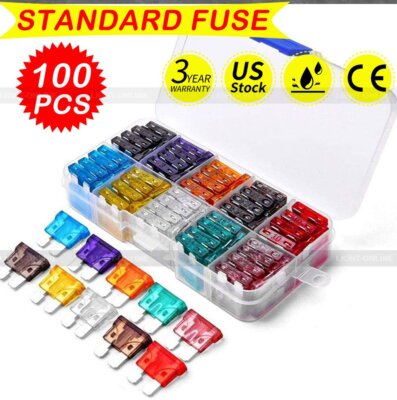 100X Auto Car Low Profile Blade Fuse 2/3/ 5/7.5/10/15/20/25/30/35A