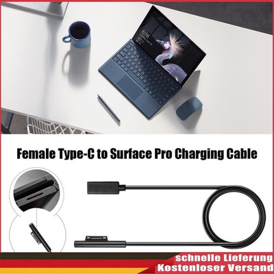USB Type C Female PD Charging Cable for Microsoft Surface Pro 7/6/5/4/3 *