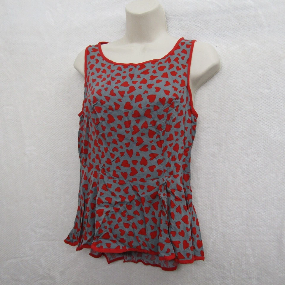 Xhilaration Niñas Top Camisa Blusa Grande Rojo Corazón Sin Mangas Amor San Valentín Foto 2 de 4