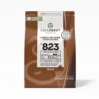 Callebaut 823 Finest Belgian Milk Chocolate Callets 5.5 lbs   Free Delivery