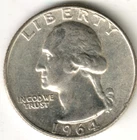 USA - 1964P - Washington ¼ $ - Silver Eagle - no mint mark - #14859RG