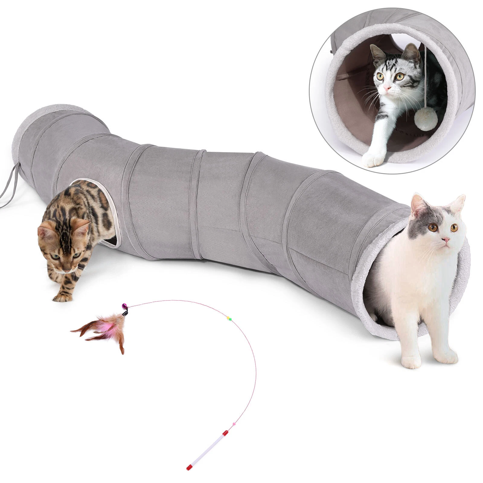 Pet Cat Tunnel 48” Long Collapsible Tube Kitten Kitty Interactive Toys Peek Hole
Opens in a new wind