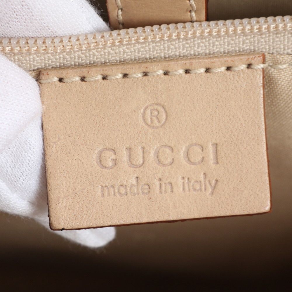 Gucci Jackie Jumbo GG Canvas Leather Tote Yellow Women's Handbag Authentic thumbnail 10