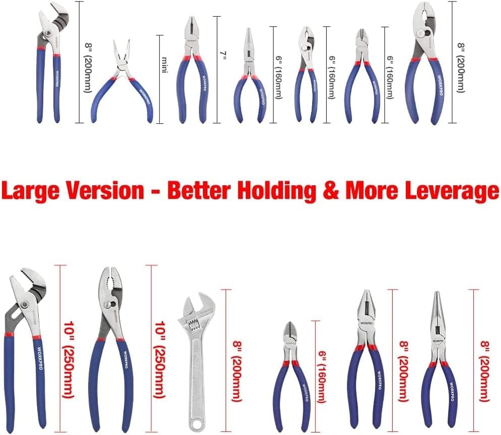 Pliers & Wrench Set 6-Piece Hand Tools for DIY Home Use Heavy Duty