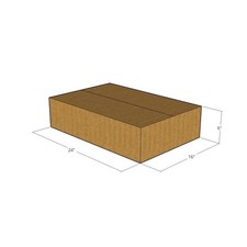 10 24x16x6 Kraft Brown Corrugated Shipping Boxes 32 ECT Single-Wall New