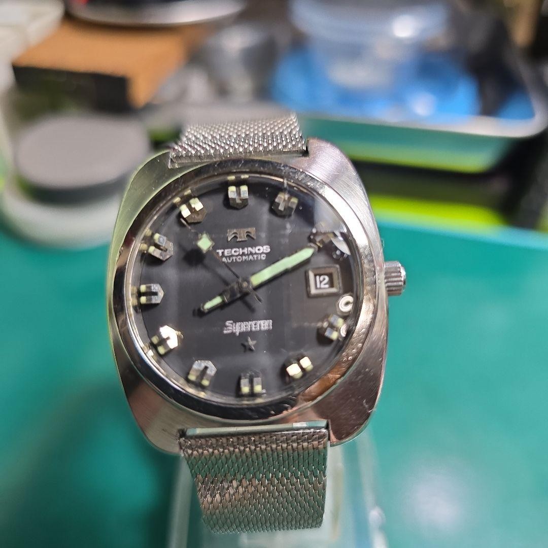 TECHNOS Sparklon Automatic Black Date Analog Men'… - image 1