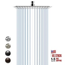 Luxury Large Square Stainless Steel Shower Head High 10 Inch Polished Chrome