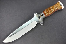 Busse Team Gemini .26" Satin INFI, Black/Tan G10 G-rexed Brown Marble Handle