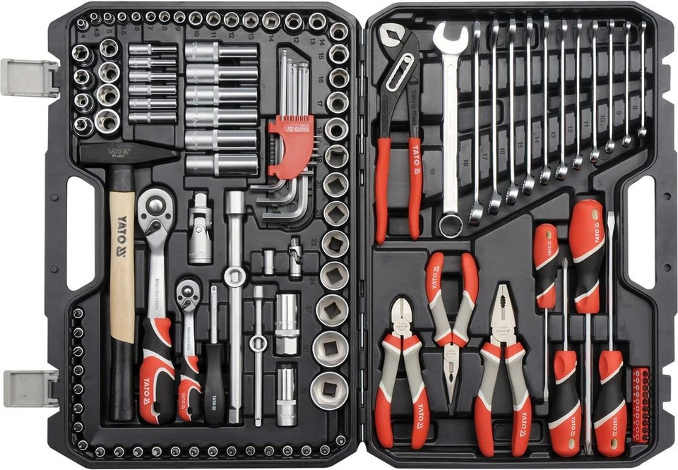 YATO Pro Jeu De Douilles Outils 122 Pcs | Clé À Cliquet 1/4″ & 1/2″ Mallette - Photo 2/4