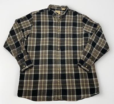 Men s Redhead Flannel Shirt 2XLT Button Plaid Black Brown Tall