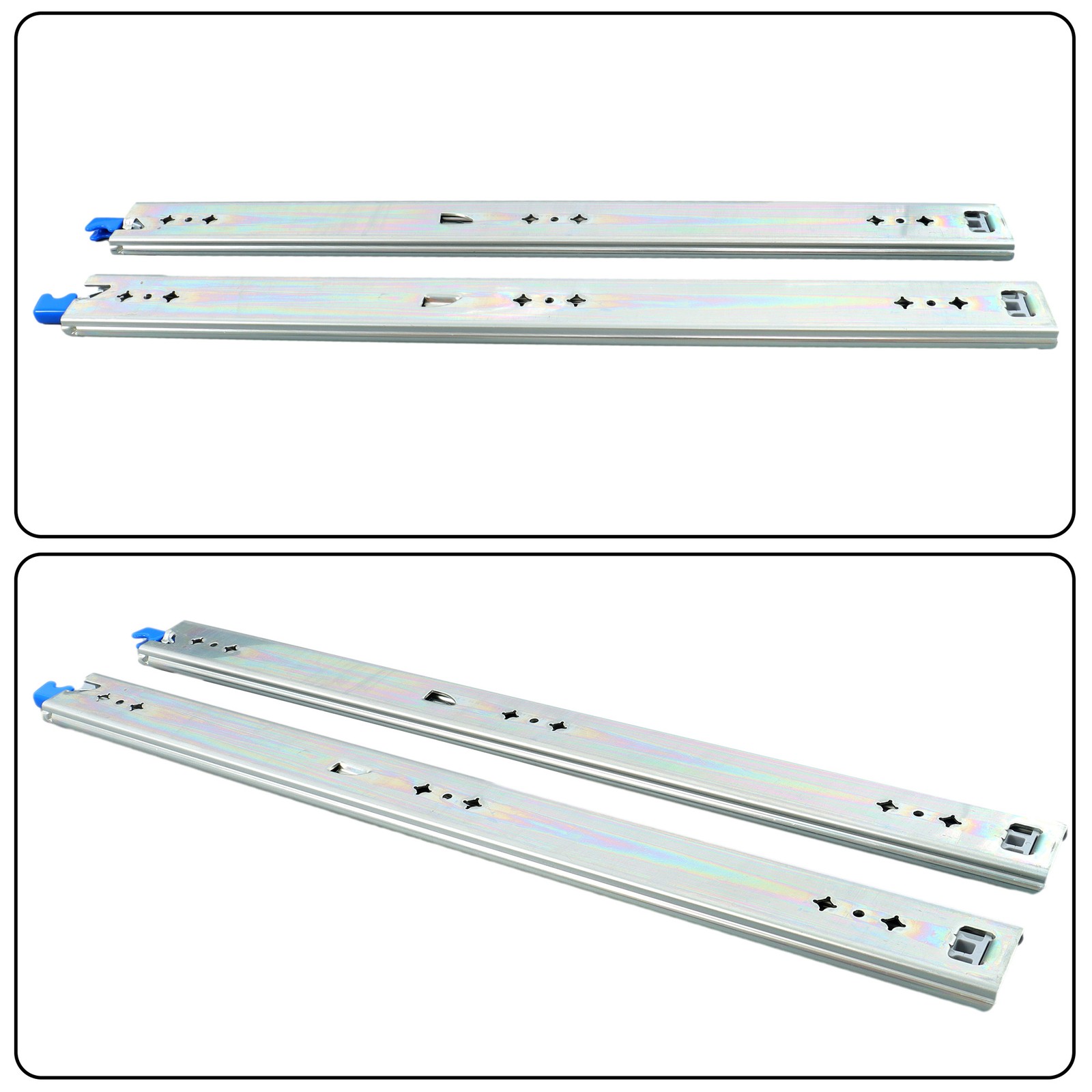 24" Locking Drawer Slides 250lb Heavy Duty Ball Bearing Full Extension With Lock
