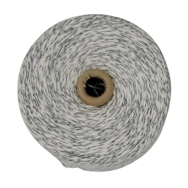 Vintage Rhyne Mills 3.5 Marled Black White Tweed Weaving Knitting Yarn Cone - Image 2 of 4