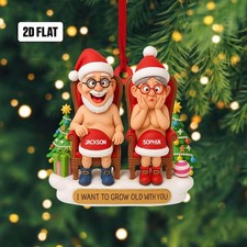 Funny Couple 2D Flat Ornament Cute Christmas Keepsake for Partners
