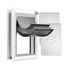 Petoasis 3-Flaps Heavy-Duty Dog Door, Rust Proof Aluminum Alloy Frame, Extr...
