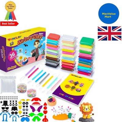 Kreatives Spielen mit 36 Farben luftgetrocknete Knete - Sicheres Modellierset für Kinder von 3-12 Jahren