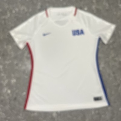 Nike USA 2016 Soccer Jersey Womens Medium White Rio Olympics USWNT Stadium *