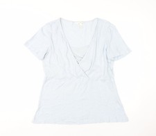 Womens UK Size L Mama Blue Wrap T-Shirt