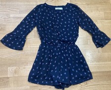 Girl's Abercrombie Black Floral Romper Size 9-10 EUC