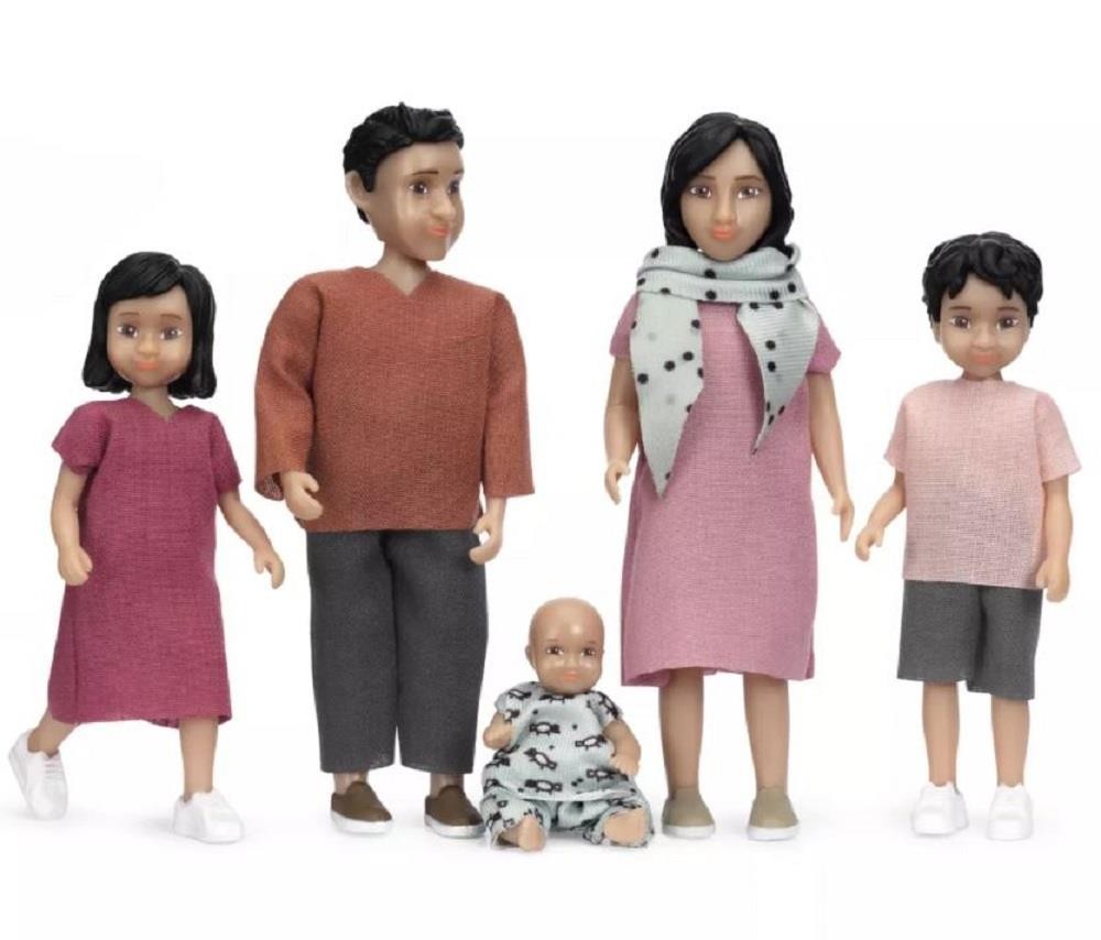 Lundby Dolls House Jamie Family Mum Dad with 2 Kids and Baby Modern People 1:18