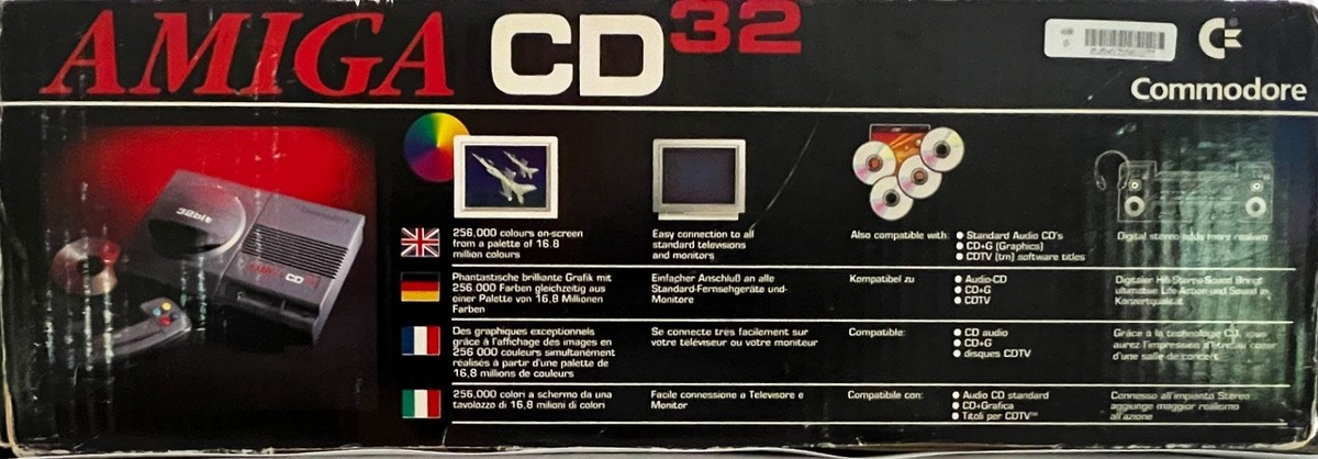 【ジャンク】Commodore コモドール AMIGA アミガ CD32 Commodore Amiga CD32 Complete in Box CIB Rare 1993 Vintage Game