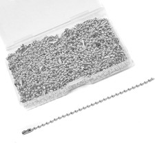 100pc Silver Ball Chain Beaded Keychain Connector Dog Tag DIY Craft Jewelry Link