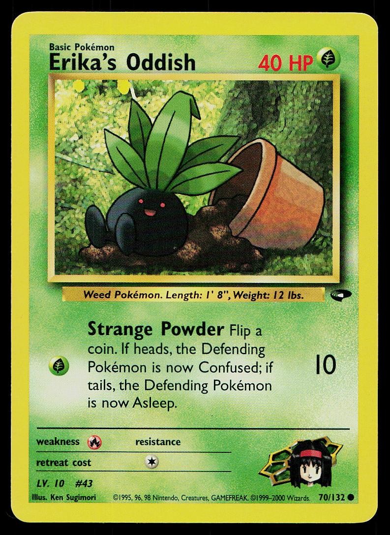 Pokemon Card Gym Challenge Erika's Oddish 70/132 Unlimited Common