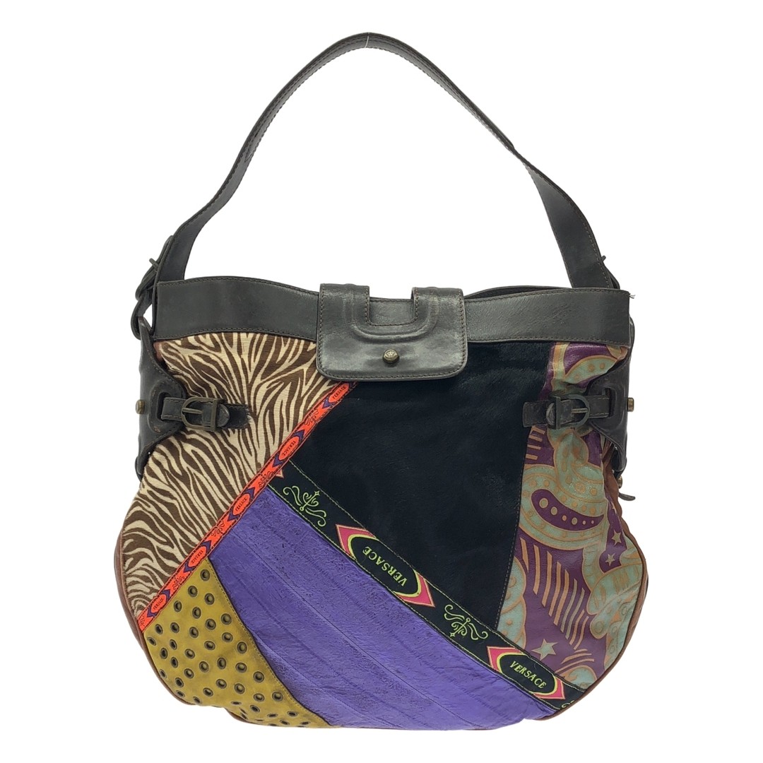 Gianni Versace Mix Patchwork Leather Handbag Mult… - image 1