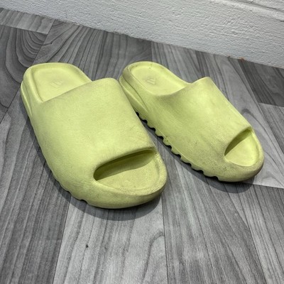 Adidas Yeezy Slide Glow Green Men Size 5 HQ6447 Kanye West Slide Preowned