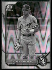 2022 Bowman Draft Erick Hernandez BDC-57 White Sox Chrome Black & White RayWave