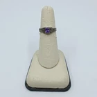 Vintage Sterling Silver 925 Art Deco Amethyst Marcasite Ring 6.75" 2.86g