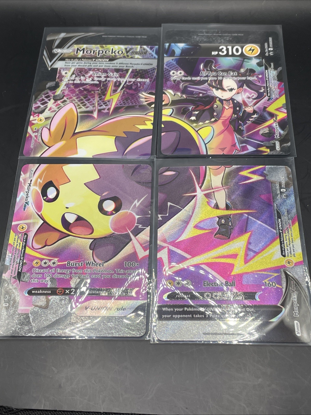 Pokemon Morpeko V-Union 4 Card Set SWSH287 SWSH288 SWSH289 SWSH290 Promo NM Mint