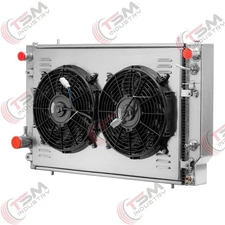 4 Rows Aluminum Radiator+Fan Shroud For 1976-1996 Jaguar XJS XJ12 5.3L 6.0L AT