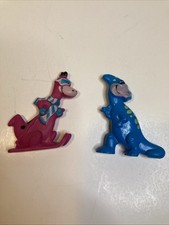Vintage 90  s Fruity Pebbles Dinosaur Figure Lot Of 2 Cereal Premium