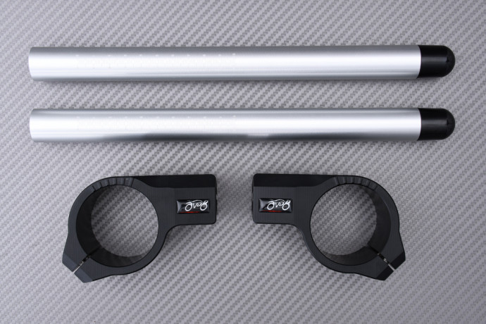Demi-guidons moto 52mm alu noir mat pour YAMAHA TZ 250