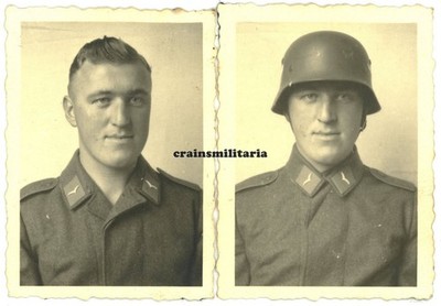 2x Genuine Photo Portrait Air Force Aviator with Steel Helmet Helmet