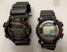 2 Broken Casio G-Shock Frogman Watches Titanium DW-8200 For Parts